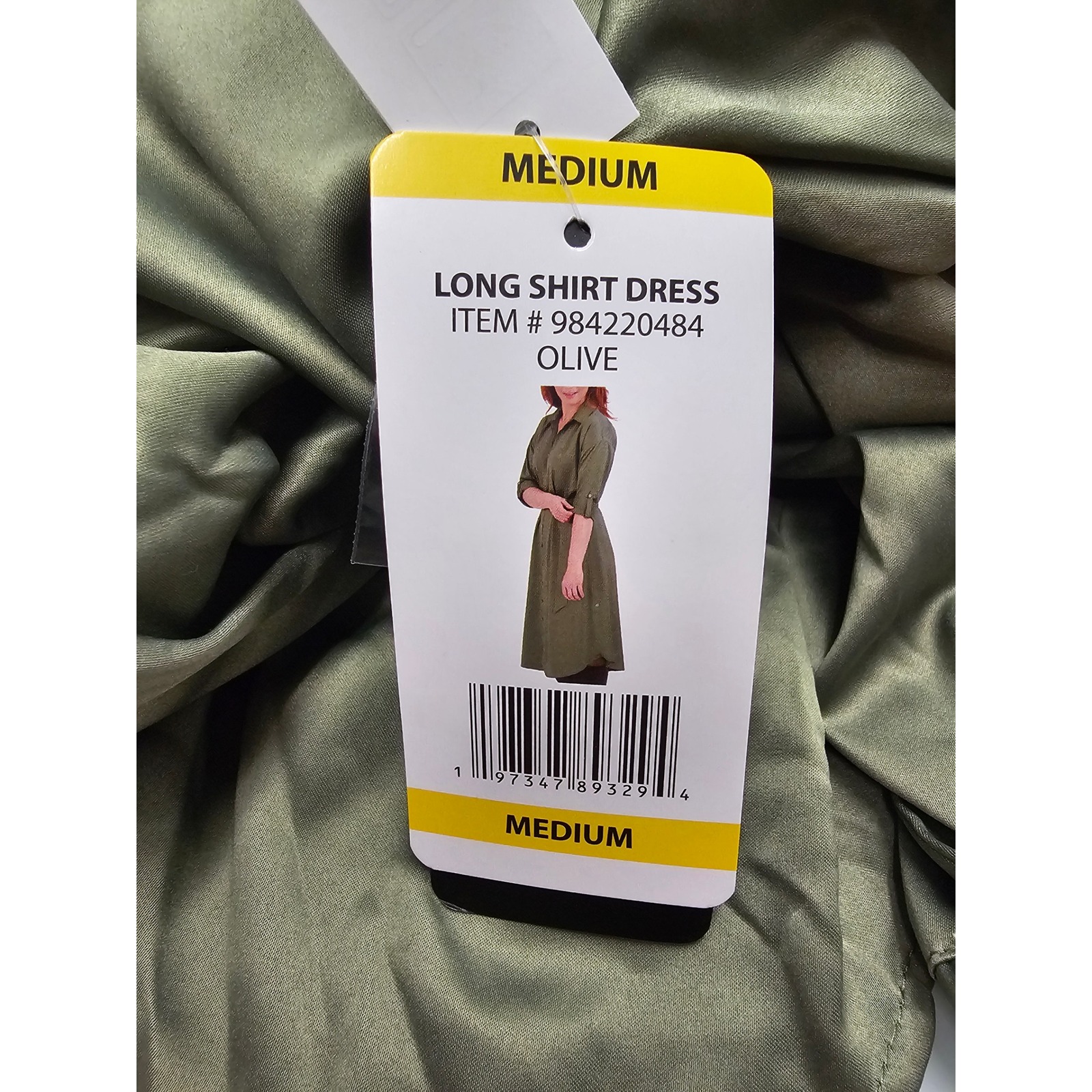 French Connection Womens Long Shirt Dress Olive Polyester Casual Size Medium — image 3 of 7